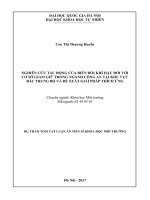 Dự thảo tóm tắt Luận án Tiến sĩ Khoa học môi trường: Nghiên cứu tác động của biến đổi khí hậu dối với cơ sở giam giữ trong ngành công an tại khu vực Bắc Trung Bộ và đề xuất các