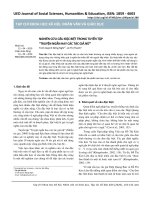 Nghiên cứu câu đặc biệt trong tuyển tập “Truyện ngắn hay các tác giả nữ”