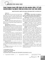 Thực trạng giao tiếp ứng xử của nhân viên y tế với người bệnh tại Bệnh viện Đa khoa khu vực Hóc Môn