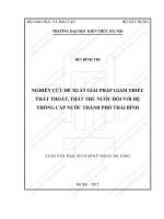 Tóm tắt Luận văn Thạc sĩ Kỹ thuật cơ sở hạ tầng đô thị: Nghiên cứu đề xuất giải pháp giảm thiểu thất thoát, thất thu nước đối với hệ thống cấp nước thành phố Thái Bình