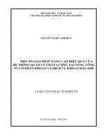 Luận văn Thạc sĩ Kinh tế: Một số giải pháp nhằm nâng cao hiệu quả của hệ thống quản lý chất lượng tại Tổng Công ty cổ phần Khoan và dịch vụ khoan Dầu khí
