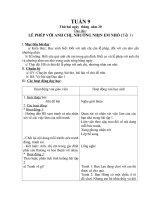 Giáo án lớp 1 Tuần 9