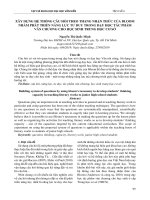 Xây dựng hệ thống câu hỏi theo thang nhận thức của Bloom nhằm phát triển năng lực tư duy trong dạy học tác phẩm văn chương cho học sinh trung học cơ sở