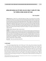 Đồng biến động giá cổ phiếu của các công ty niêm yết trên thị trường chứng khoán Việt Nam