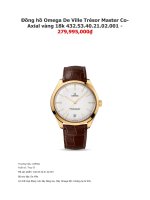 Đồng hồ omega de ville trésor master co axial vàng 18k 432 53 40 21 02 001   279,995,000₫