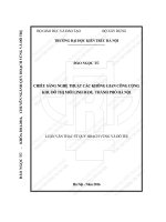 Tóm tắt Luận văn Thạc sĩ Quy hoạch vùng và đô thị: Chiếu sáng nghệ thuật các không gian công cộng khu đô thị mới Linh Đàm thành phố Hà Nội
