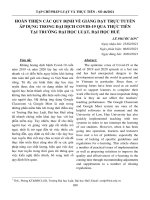 Hoàn thiện các quy định về giảng dạy trực tuyến áp dụng trong đại dịch Covid-19 qua thực tiễn tại trường Đại học Luật, Đại học Huế