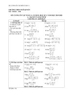 Đề cương ôn tập học kì 2 môn Toán lớp 11 năm 2019-2020 - Trường THPT Ngô Quyền