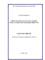 Luận án Tiến sĩ Xây dựng Đảng và Chính quyền nhà nước Công tác dân vận của lực lượng Công an nhân dân giai đoạn hiện nay