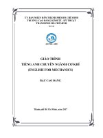 Giáo trình Tiếng Anh chuyên ngành Cơ khí - CĐ Kinh tế Kỹ thuật TP.HCM
