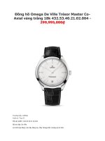 Đồng hồ omega de ville trésor master co axial vàng trắng 18k 432 53 40 21 02 004   299,995,000₫