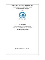 Giáo trình Kế toán tài chính (Nghề: Tài chính doanh nghiệp) - CĐ Kinh tế Kỹ thuật TP.HCM