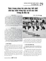 Thực trạng công tác giáo dục thể chất cho học sinh trung học cơ sở các tỉnh Trung du Bắc Bộ