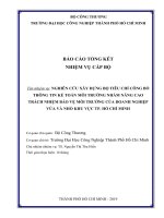 Nghiên cứu xây dựng bộ tiêu chí công bố thông tin kế toán môi trường nhằm nâng cao trách nhiệm bảo vệ môi trường của doanh nghiệp vừa và nhỏ khu vựctp  hồ chí minh 