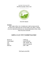 Thực hiện công tác cấp đổi giấy chứng nhận quyền sử dụng đất trên địa bàn tổ dân phố làng mới la đình cầu sắt phường bách quang thành phố sông công tỉnh thái nguyên năm 2019 