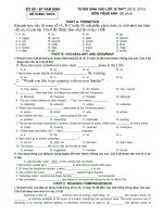 TUYEN SINH LOP 10 NAM DINH