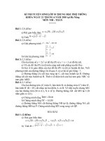 De thi Toan vao lop 10 Mon Toan