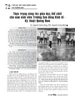 Thực trạng công tác giáo dục thể chất cho nam sinh viên trường Cao đẳng Kinh tế - Kỹ thuật Quản Nam