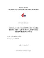 Nâng cao hiệu suất làm việc của hệ thống điện mặt trời dựa trên điều khiển mô hình động 