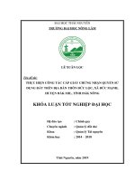 Thực hiện công tác cấp đổi cấp mới giấy chứng nhận quyền sử dụng đất trên địa bàn thôn đức lộc xã đức mạnh huyện đắk mil tỉnh đắk nông 