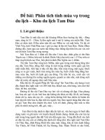 Phân tích tính mùa vụ trong du lịch – khu du lịch tam đảo