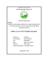 Thành lập bản đồ đia chính tỉ lệ 1 1000 tờ bản đồ số 15 từ số liệu đo đạc tại xã tân hòa huyện phú bình tỉnh thái nguyên 