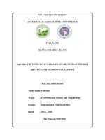 The effects of carbaryl on growth of ipomoea aquatica and eichhornia crassipes 
