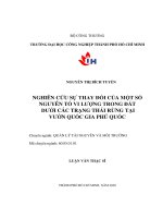 Nghiên cứu sự thay đổi của một số nguyên tố vi lượng trong đất dưới các trạng thái rừng tại vườn quốc gia phú quốc    