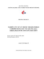 Nghiên cứu xử lý thuốc nhuộm indigo carmine bằng xúc tác quang ( sgr ) znbi2o4 – bi2s3 dưới ánh sáng khả kiến    