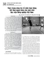 Thực trạng công tác tổ chức hoạt động thể thao ngoại khóa cho sinh viên Học viện Nông nghiệp Việt Nam