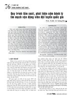 Quy trình tầm soát, phát hiện sớm bệnh lý tim mạch vận động viên đội tuyển quốc gia