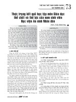 Thực trạng kết quả học tập môn Giáo dục thể chất và thể lực của nam sinh viên Học viện An ninh Nhân dân