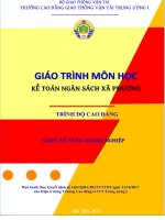 Giáo trình môn học Kế toán ngân sách xã phường: Phần 1