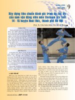 Xây dựng tiêu chuẩn đánh giá trình độ thể lực của nam vận động viên môn Vovinam lứa tuổi 14-15 huyện Hoài Đức, thành phố Hà Nội