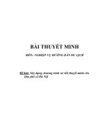 Xây dựng chương trình và viết thuyết minh cho khu phố cổ hà nội