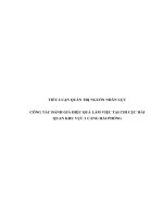 CÔNG tác ĐÁNH GIÁ HIỆU QUẢ làm VIỆC tại CHI cục hải QUAN KHU vực 1 CẢNG hải PHÒNG