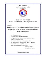 Nckh  pháp luật về các biện pháp đảm bảo tái hoà nhập cộng đồng đối với người chấp hành xong án phạt tù 