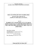Nghiên cứu ảnh hưởng của các hoạt động giảng dạy và hỗ trợ sinh viên của nhà trường đối với nỗ lực học tập của sinh viên 
