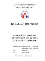 Nghiên cứu và mô phỏng hệ thống tưới cây tự động có hiển thị màn hình lcd    