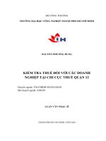 Kiểm tra thuế đối với các doanh nghiệp tại chi cục thuế quận 12    