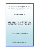 Chủ nghĩa yêu nước việt nam cuối thế kỷ xix đầu thế kỷ xx     