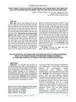 Thực trạng thái độ và yếu tố liên quan cho con bú ngay sau sinh của các thai phụ đến khám tại Bệnh viện Phụ sản tỉnh Nam Định năm 2020