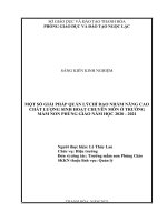 Một số giải pháp quản lý chỉ đạo nhằm nâng cao chất lượng sinh hoatj chuyên môn ở trường mầm non phùng giáo năm học 2020   2021 