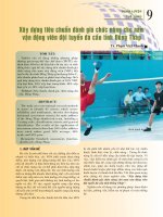 Xây dựng tiêu chuẩn đánh giá chức năng cho nam vận động viên đội tuyển đá cầu tỉnh Đồng Tháp