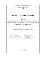 Hoàn thiện chiến lược truyền thông thương hiệu Thành Lợi của công ty cổ phần truyền thông và quảng cáo Thành Lợi