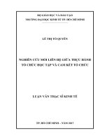 Luận văn Thạc sĩ Kinh tế: Nghiên cứu mối liên hệ giữa thực hành tổ chức học tập và cam kết tổ chức tại Ngân hàng TM TNHH MTV Đại Dương trên địa bàn Tp. Hồ Chí Minh