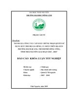 Luận văn tốt nghiệp đánh giá công tác cấp giấy chứng nhận quyền sử dụng đất cho hộ gia đình, cá nhân phường bách quang 