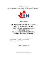 Tác động của quản trị tài sản đến tỷ suất lợi nhuận của các công ty cổ phần niêm yết trên sở giao dịch chứng khoán thành phố hồ chí minh    