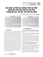 Xây dựng và đánh giá chương trình tập huấn hướng dẫn viên môn bơi cho sinh viên trường Đại học Thể dục Thể thao Bắc Ninh