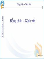 Chuyen de on thi DH mon Hoa Dong Phan Cach viet
